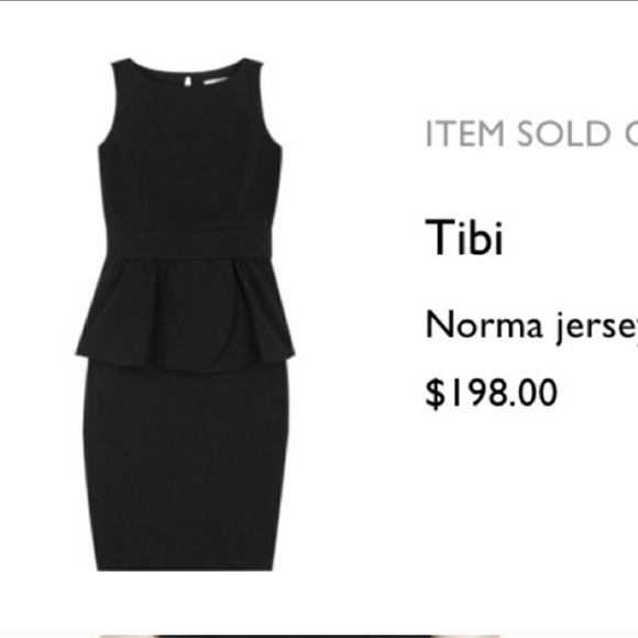 Tibi Norma Chic Jersey Knit Peplum Dress Casual Office Barbiecore Spring Luxury - Picture 6 of 16
